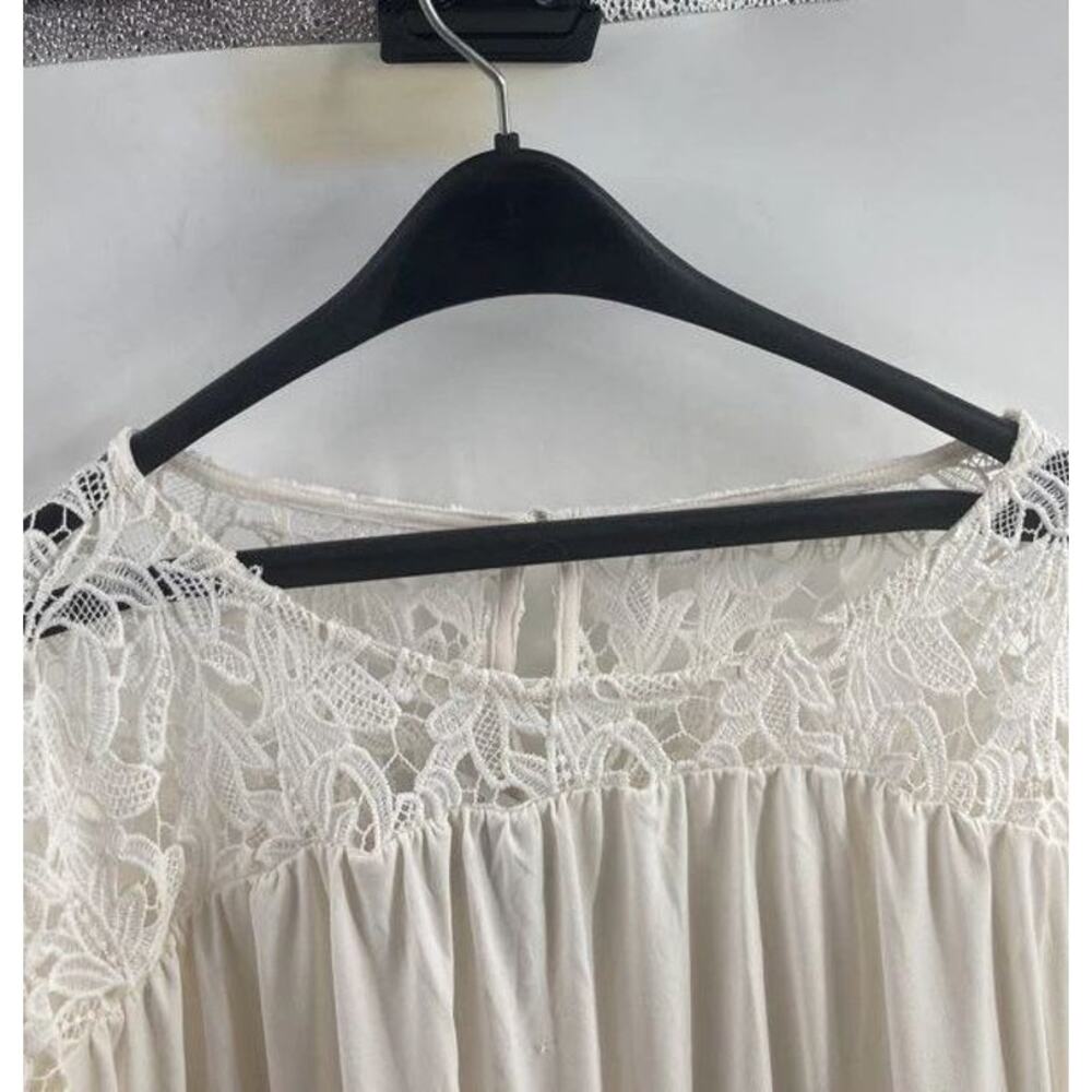 TORRID STUDIO CREPE Womens Ivory Lace Yoke Babydoll Top Size 2X - Picture 7 of 8